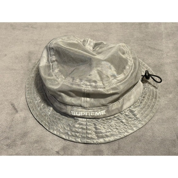 Supreme Other - Supreme Mesh Bucket Hat Silver Grey M/L Adjustable Drawstring Streetwear